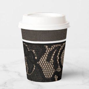 Linen and lace paper cups