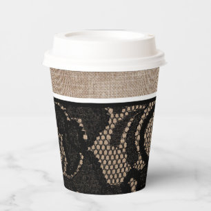 Linen and lace paper cups