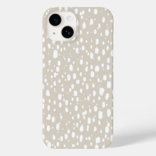 Linen Beige Abstract Scattered Dots Case-Mate iPhone 14 Case