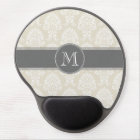 Linen Beige and Charcoal Damask Pattern