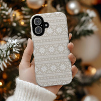Linen Beige Fair Isle Christmas Sweater Pattern