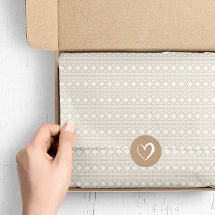 Linen Beige Fair Isle Christmas Sweater Pattern Tissue Paper