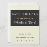 Linen Beige Grey Save the Date Wedding Invitation