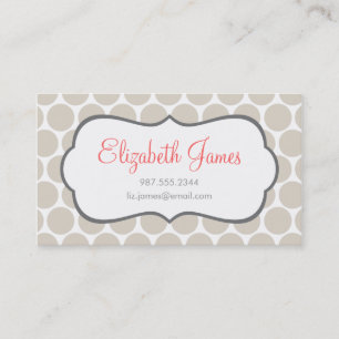 Linen Beige Mod Big Dots Business Card