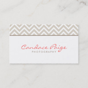 Linen Beige Modern Chevron Stripes Business Card