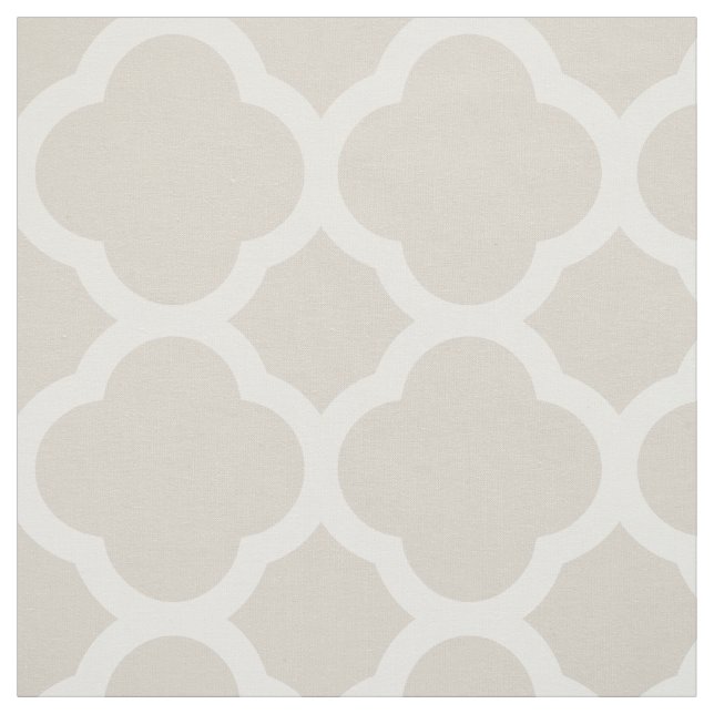 Linen Beige Modern Quatrefoil Large Scale Fabric (Swatch)