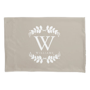 Linen Beige Monogrammed Pillowcase