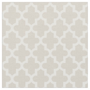 Linen Beige Moroccan Print Fabric
