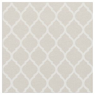 Linen Beige Moroccan Quatrefoil Fabric