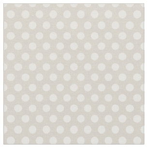 Linen Beige Polka Dots Fabric
