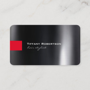 Linen Black Grey Red Colour Hair Stylist Salon Business Card