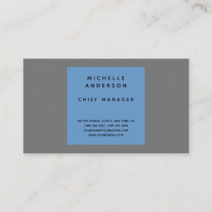 Linen Blue Grey Modern Plain Simple Professional Business Card