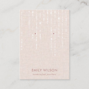 LINEN BLUSH LIGHT STRINGS STUD EARRING DISPLAY BUSINESS CARD