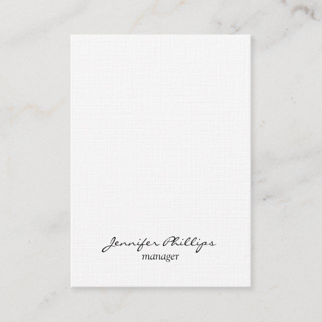 Linen Chubby Modern Stylish Professional Business Card (Front)