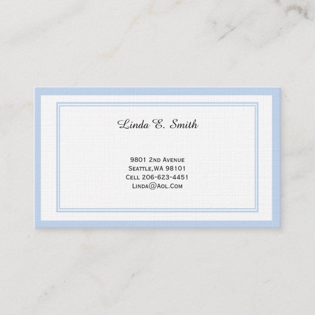 Linen Classic Bordered Calling Card (Front)