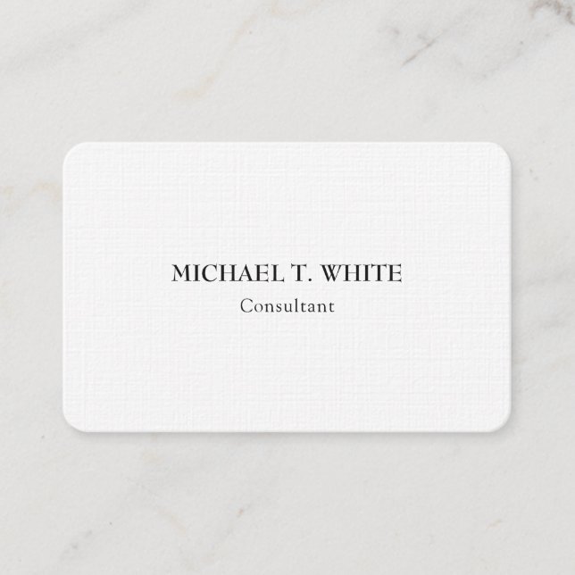 Linen Classical Minimalist Professional Elegant Business Card (Front)