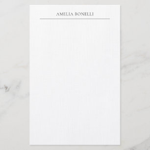 Linen Classical Minimalist Professional Plain Stationery