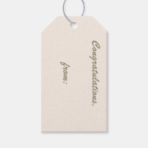 Linen-Coloured Congratulations Gift Tag (script)