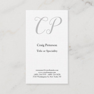 Linen Creative Monogram Modern Minimalist Business Business Card