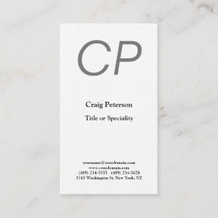 Linen Creative Monogram Modern Minimalist Business Card