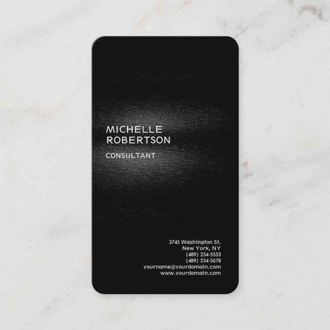 Linen Dark Grey Abstract Minimalist Modern Business Card (Front)