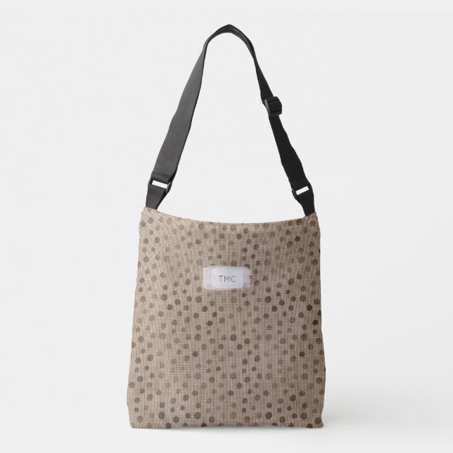 Linen Dots Name Bride Tribe Tote Wedding Fun (Front)