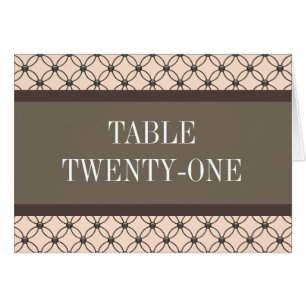 Linen Fancy Lattice Table Number Card