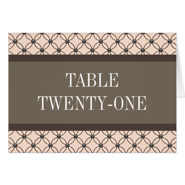 Linen Fancy Lattice Table Number Card (Front Horizontal)