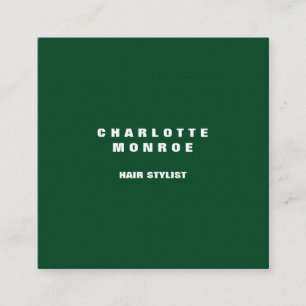 Linen Forest Green Modern Minimalist Professional Square Business Card