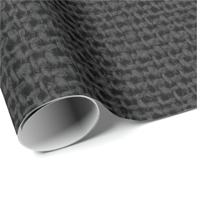 Linen Gray Black MinimalWedding Bridal Shower Wrapping Paper (Roll Corner)