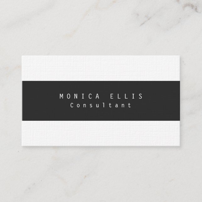 Linen Grey Striped Original Plain Professional Business Card (Front)