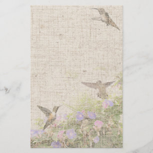 Linen Hummingbird Stationery