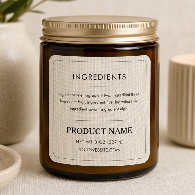 Linen Ingredients Product Minimalist Label (Creator Uploaded)