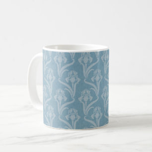 Linen-Look Art Nouveau Irises Coffee Mug