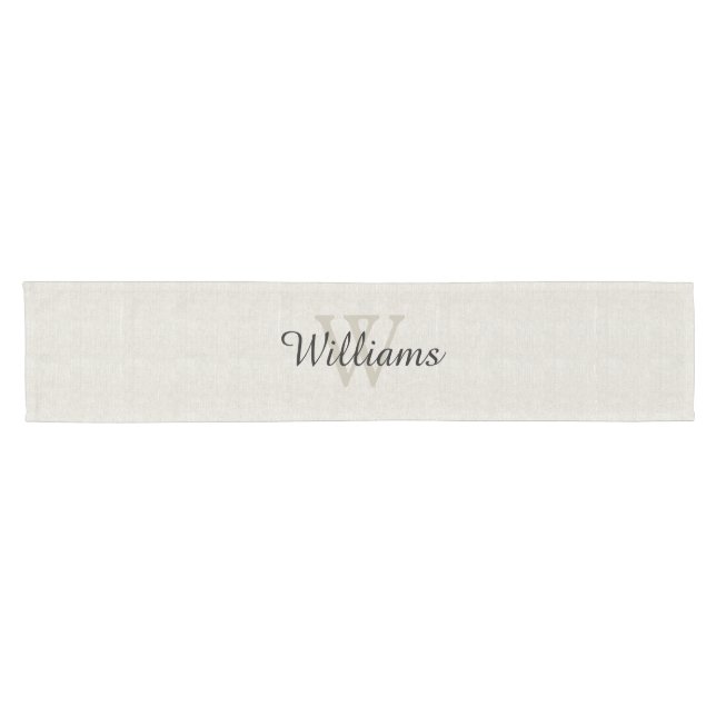 Linen Look Monogram Table Runner (Horizontal)