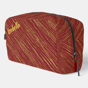 Linen Luxury Modern Burgundy Gold Collection Dopp Kit