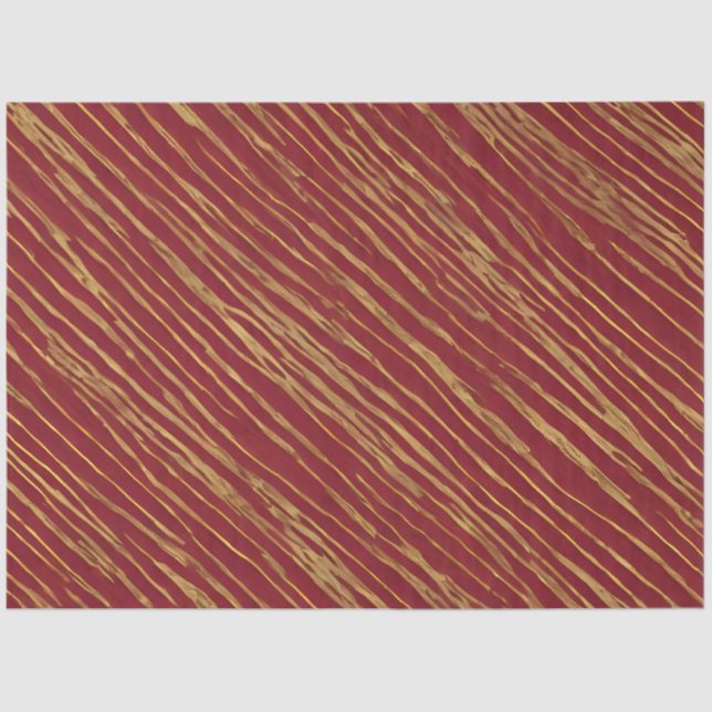 Linen Luxury Modern Burgundy Gold Collection Tissue Paper (Front)