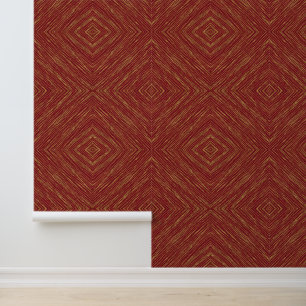 Linen Luxury Modern Burgundy Gold Collection Wallpaper