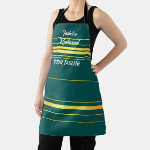 Linen Luxury Modern Green Gold Texture Collection Apron