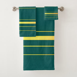 Linen Luxury Modern Green Gold Texture Collection Bath Towel Set