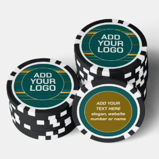 Linen Luxury Modern Green Gold Texture Collection Poker Chips