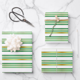 Linen Luxury Popular Green Gold Texture Collection Wrapping Paper Sheet