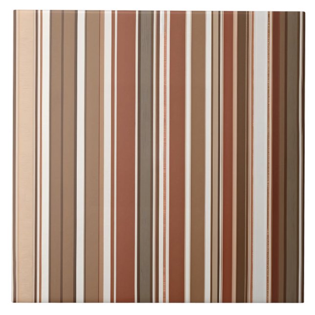 Linen Luxury Trendy Brown White Texture Collection Tile (Front)