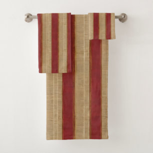 Linen Luxury Trendy Burgundy Gold Collection Bath Towel Set