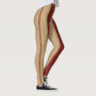 Linen Luxury Trendy Burgundy Gold Collection Leggings