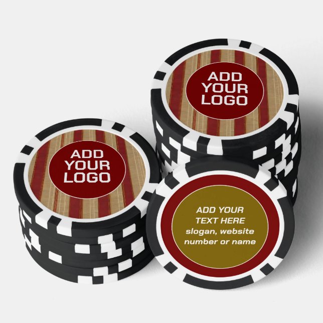 Linen Luxury Trendy Burgundy Gold Collection Poker Chips (Stack)
