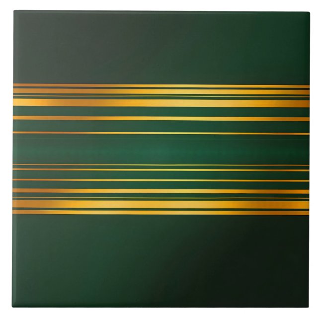 Linen Luxury Trendy Green Gold Texture Collection Tile (Front)