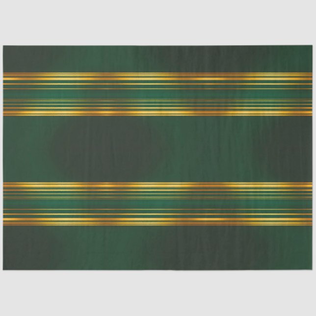 Linen Luxury Trendy Green Gold Texture Collection Tissue Paper (Front)