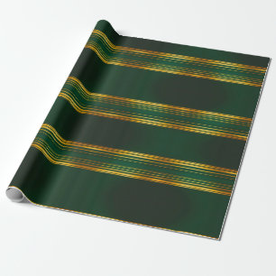 Linen Luxury Trendy Green Gold Texture Collection Wrapping Paper