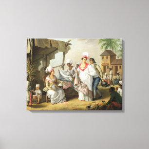 Linen Market, Roseau, Dominica, c.1780 (oil on can Canvas Print